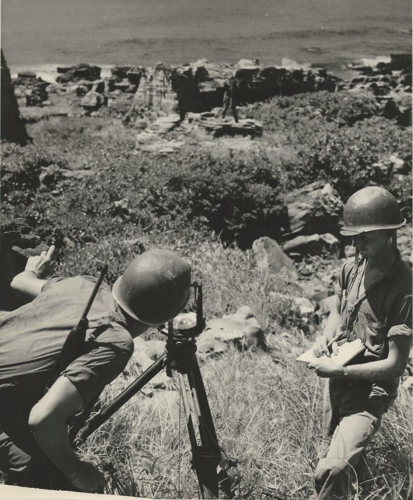 Seabees survey area surrounding Inchon, Korea, circa 1950.