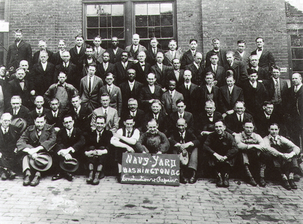 Staff of the Construction and Repair Department, Washington Navy Yard, District of Columbia, c. early 1900.